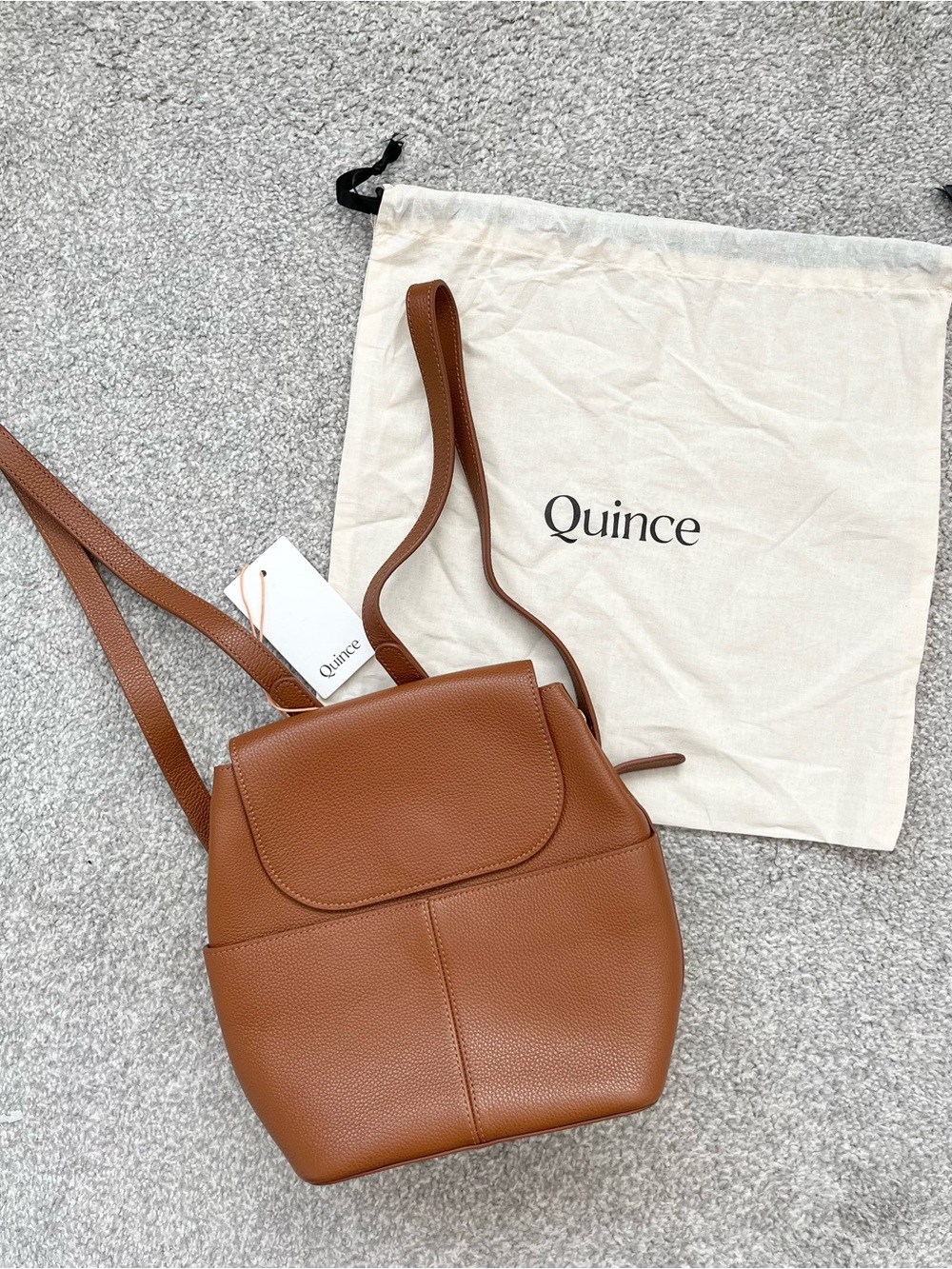 NWT Quince Italian Leather Small Tan Backpack with Dust Bag